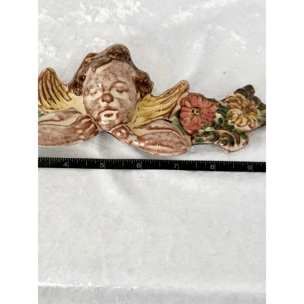 Glazed Terracotta‎ Herrenchiemsee Cherub Wall Plaque Rococo Inspired Germany